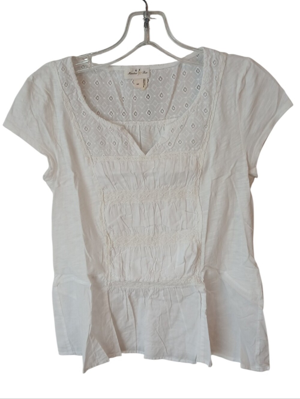 Anthropologie Meadow Rue Eyelet Scoop-Neck Top